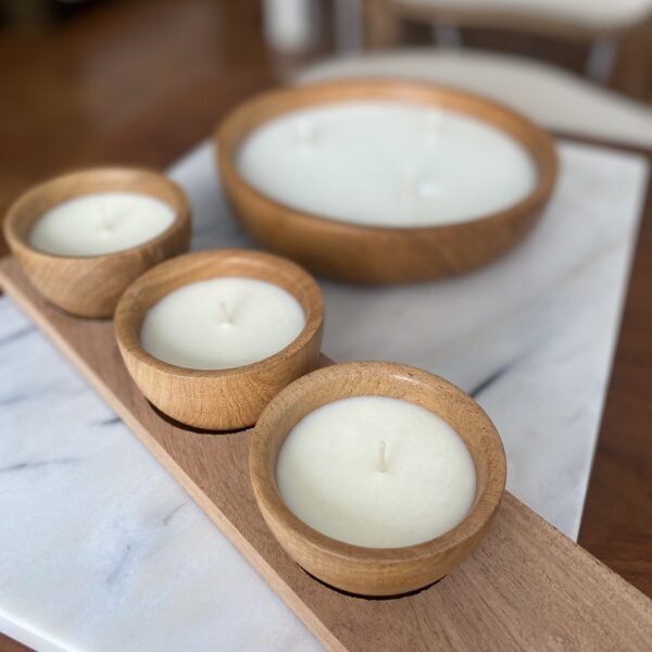 Cuenco S  (x3 unidades con bandeja de madera)