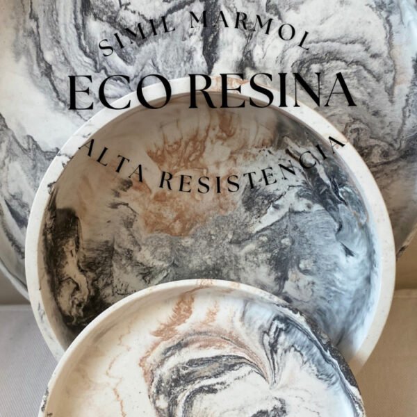 Plato XXL de resina simil Mármol
